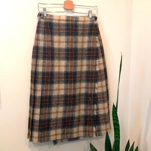 Plaid Wool Skirt